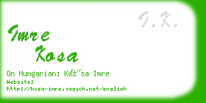 imre kosa business card
